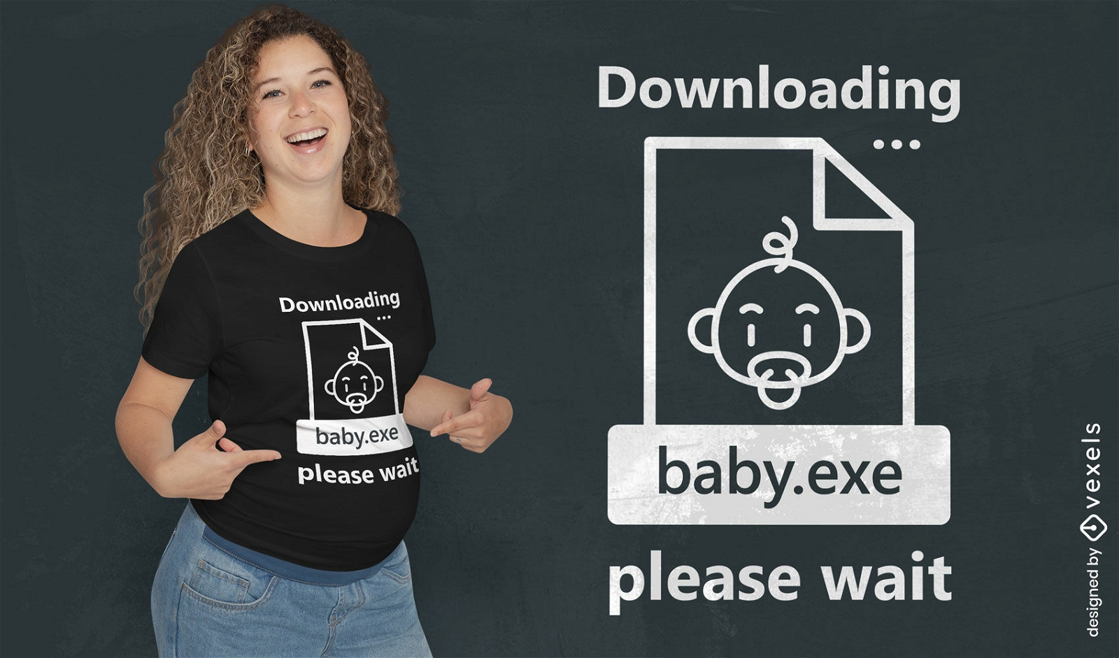 Funny baby downloading t-shirt design