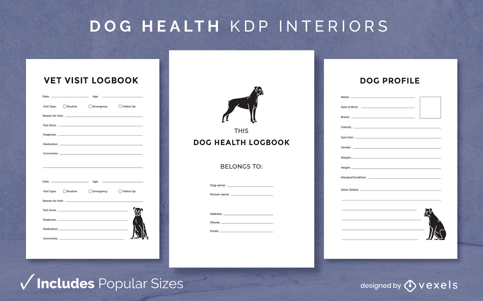 Dog Tracking Log Template KDP Interior Design