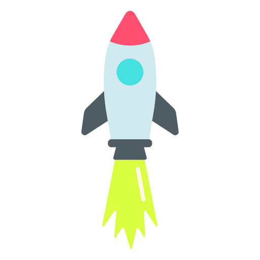 Ícone de foguete multicolorido Desenho PNG