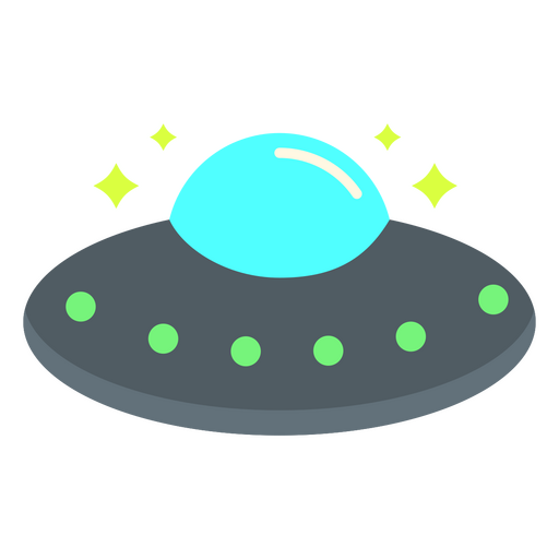 Silver disc-shaped UFO PNG Design