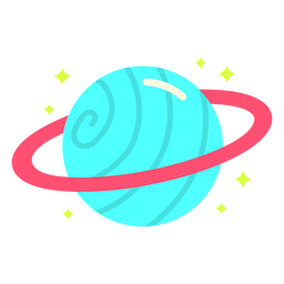 Schöner Planet, umgeben von Ringen PNG-Design