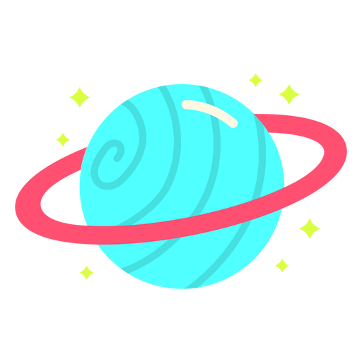 Schöner Planet, umgeben von Ringen PNG-Design