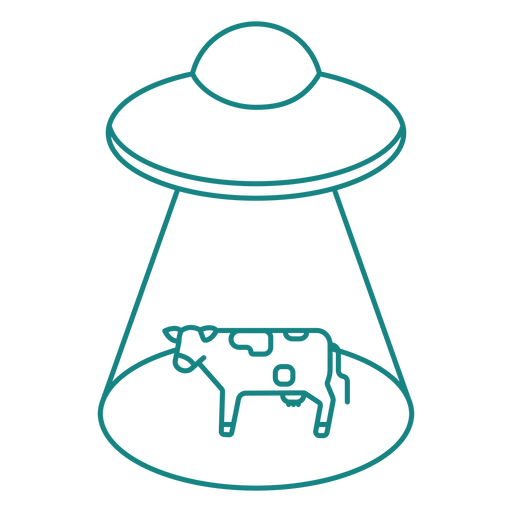 UFO taking a cow PNG Design