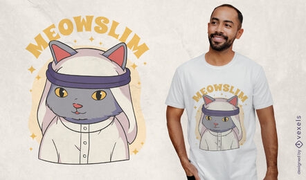Design de camiseta de desenho animado de gato muçulmano