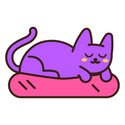 Gato fofo tirando uma soneca Desenho PNG