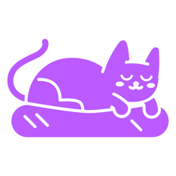 Lindo diseño de gato morado Diseño PNG