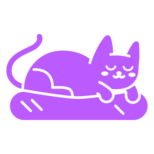 Projeto bonito do gato roxo Desenho PNG
