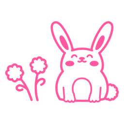 Coelhinho adorável andando nos prados Desenho PNG