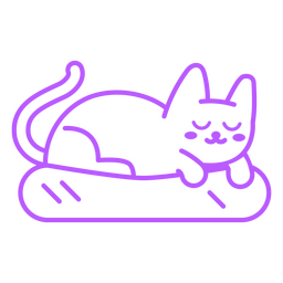 Adorable gatito tomando una siesta Diseño PNG
