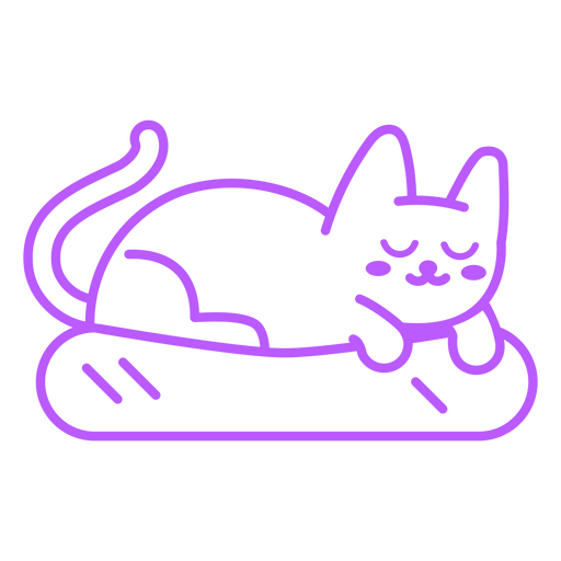 Adorable gatito tomando una siesta Diseño PNG