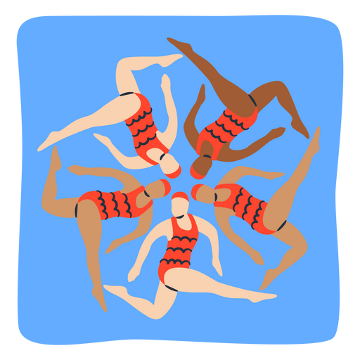 Synchronized swimming team PNG Design