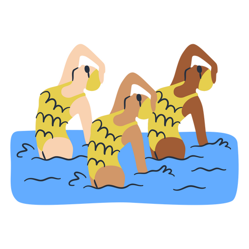 Damas deportivas de nado sincronizado Diseño PNG