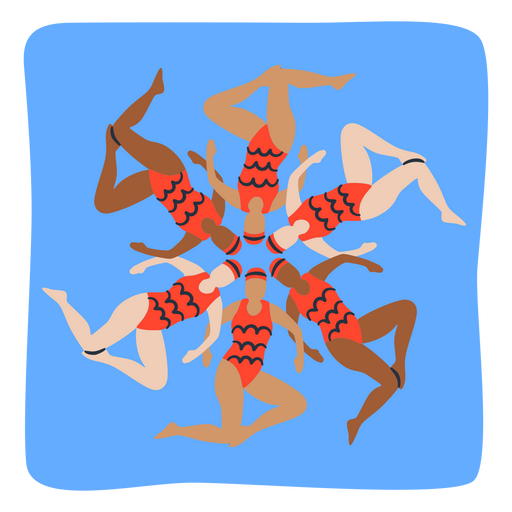 Synchronized swimming art PNG Design