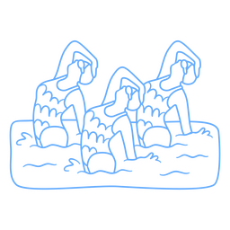 Synchronized swimming triplet PNG Design