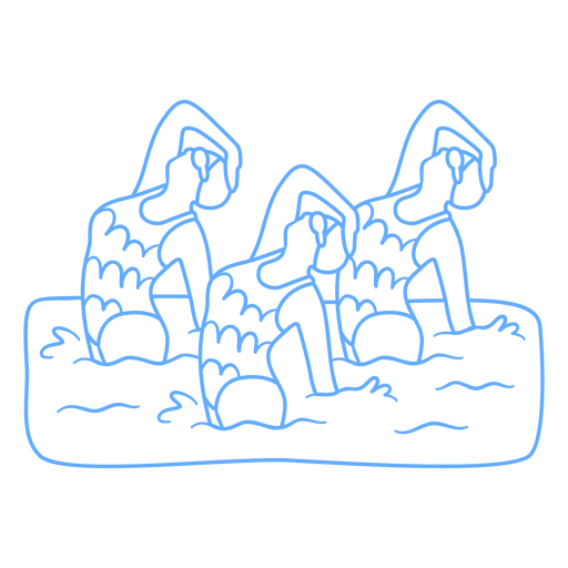 Synchronized swimming triplet PNG Design
