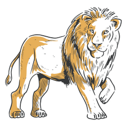 Löwe-Duotone-Gehen PNG-Design