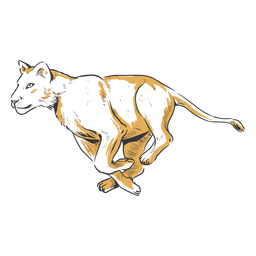 Löwe-Duotone-Weibchen läuft PNG-Design
