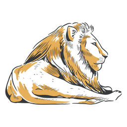 Lion duotone laying Transparent PNG