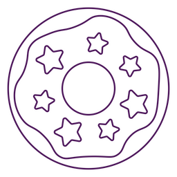 Golpe de dulces de donut de estrellas Diseño PNG