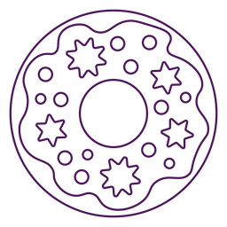 Food donut sweets stroke PNG Design