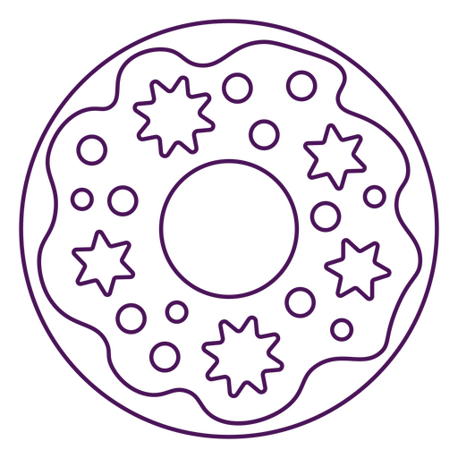Food donut sweets stroke PNG Design
