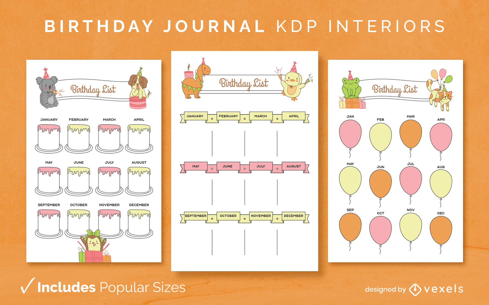 Birthday journal Design Template KDP