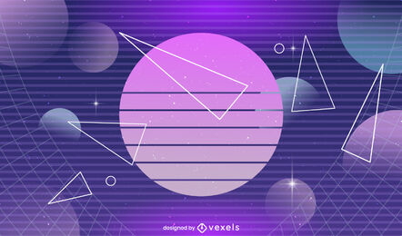 Design de fundo de ondas de vapor de formas abstratas