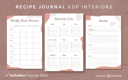Organic Recipe Book Design Template KDP