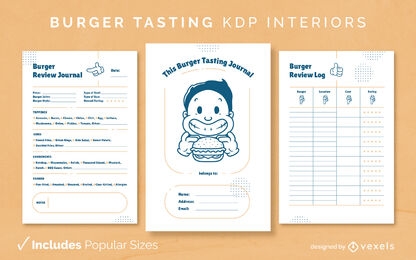 Comida com degustação de hambúrguer Modelo de design de jornal KDP