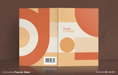 Orange geometric shapes book cover design