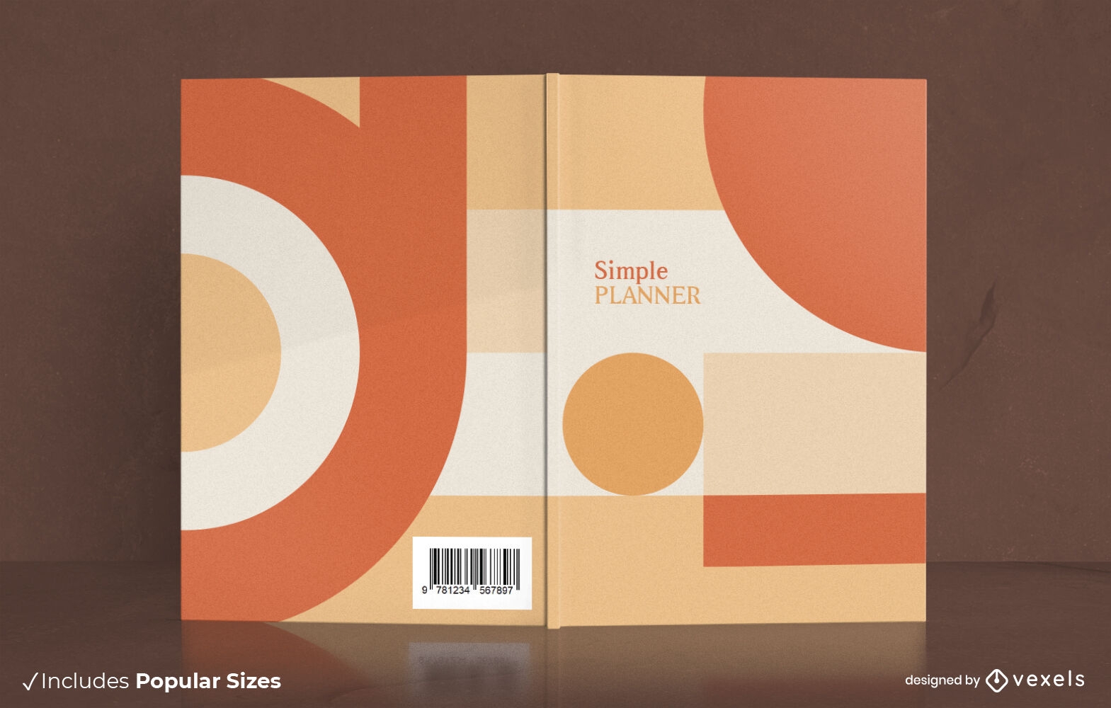 Design de capa de livro de formas geométricas laranja