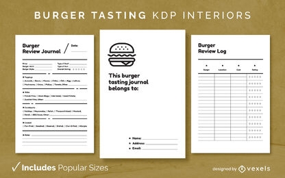 Revista de hamburguesas Plantilla KDP Diseño de interiores