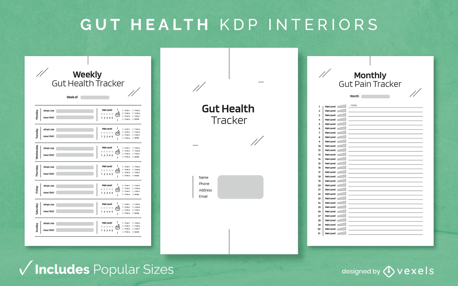 Gut health tracker Design Template KDP