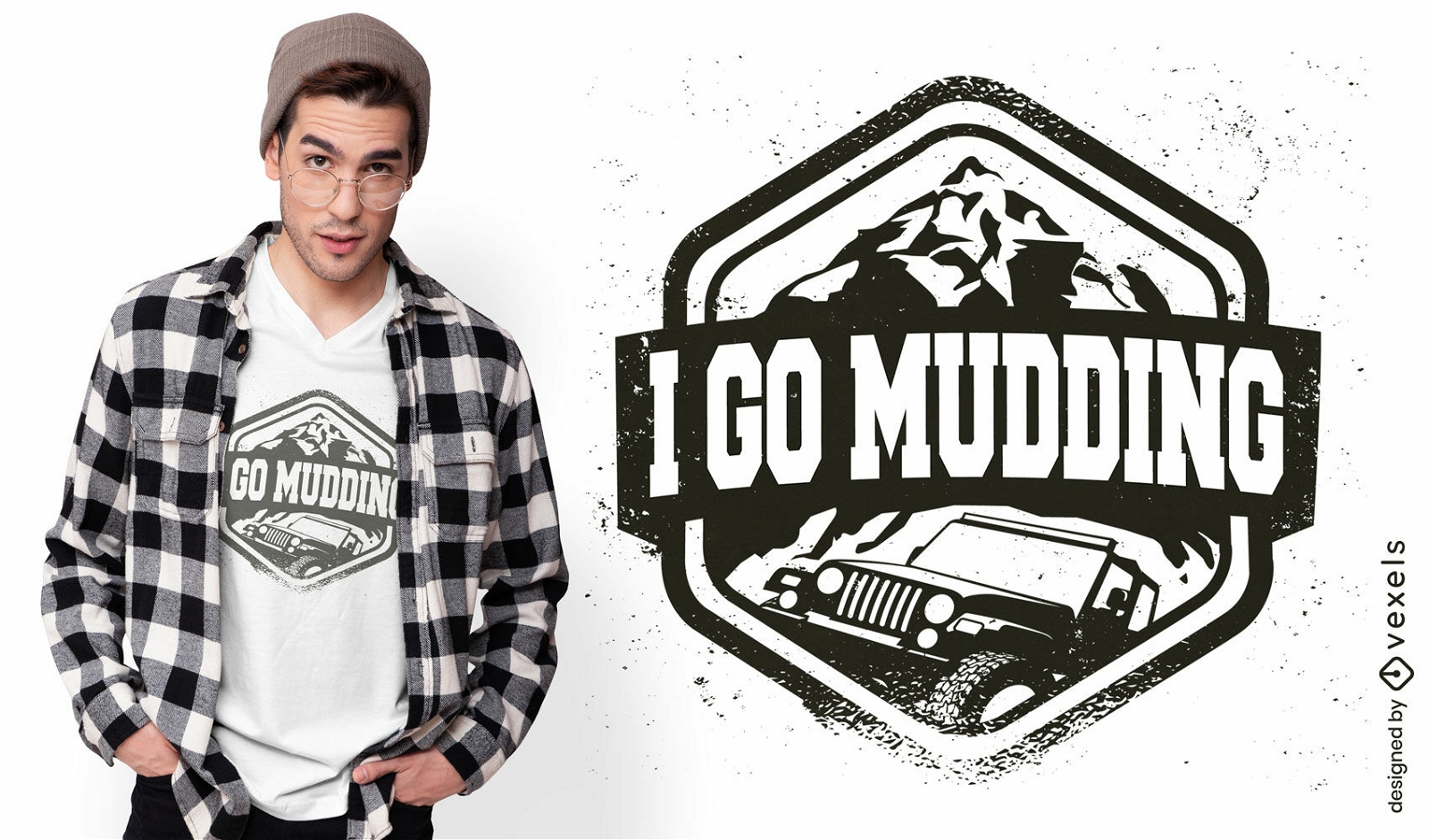 Mudding Auto-Zitat-T-Shirt-Design