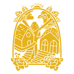 Elegante diseño de casa del árbol Diseño PNG