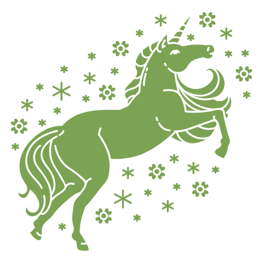 Magisches Einhorn auf einer Wiese PNG-Design