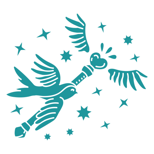 Pájaro con una varita mágica Diseño PNG