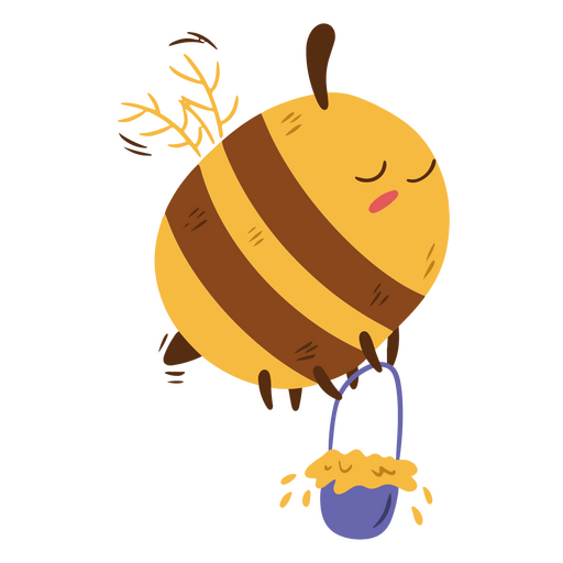 Cute honey pot bee PNG Design
