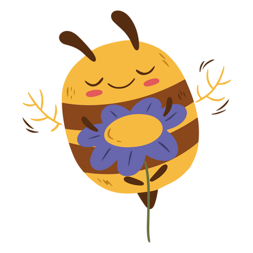 Cute flower bee animal PNG Design