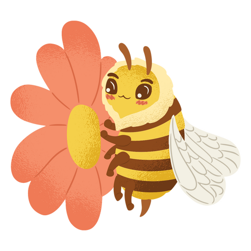 flor de abelha kawaii Desenho PNG