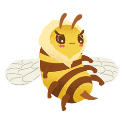 Kawaii wütende Biene PNG-Design