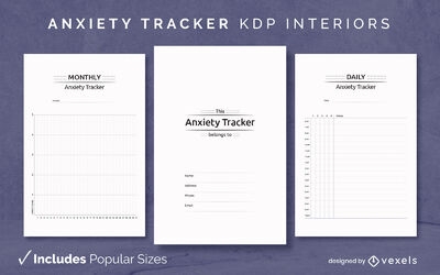 Premium Vector  Anxiety tracker log book anxiety tracker notebook premium  vector