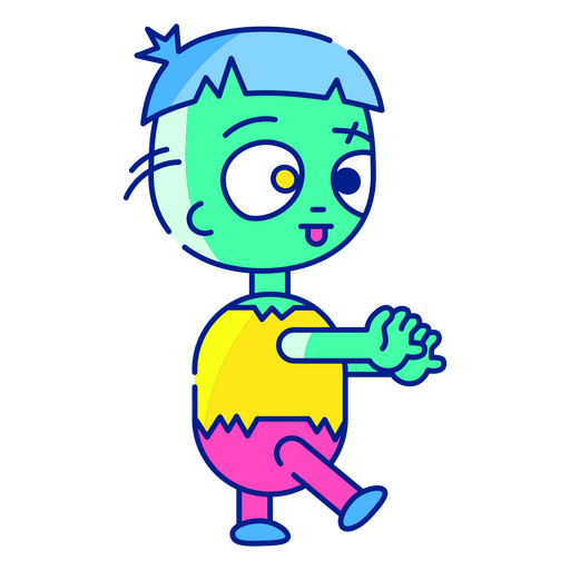 Zombie boy with tattered clothes PNG Design