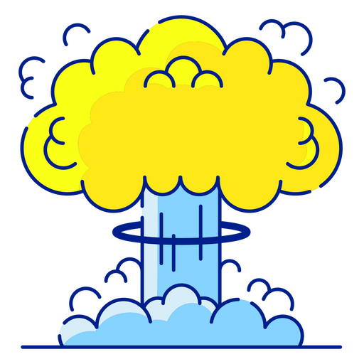 Nuclear bomb with a mushroom cloud PNG Design