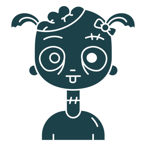 Garota zumbi com cérebro exposto Desenho PNG