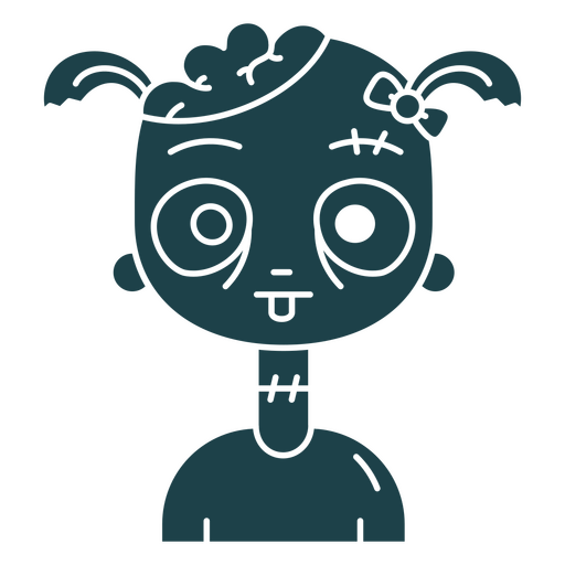 Zombiemädchen mit exponiertem Gehirn PNG-Design