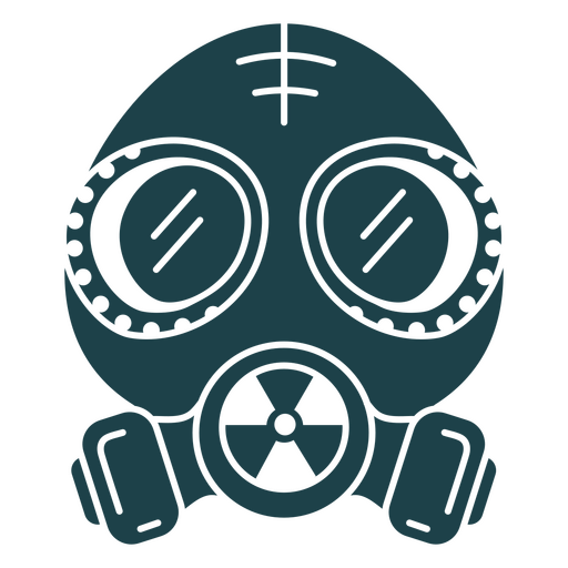 Black gas mask for radioactive protection PNG Design