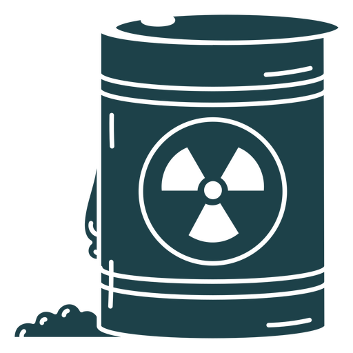 Barril con símbolo radiactivo Diseño PNG