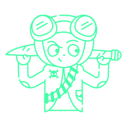 Mann mit Fliegerbrille und Messer PNG-Design