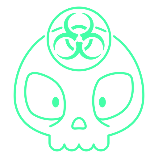 Skull wearing biohazard symbol PNG Design